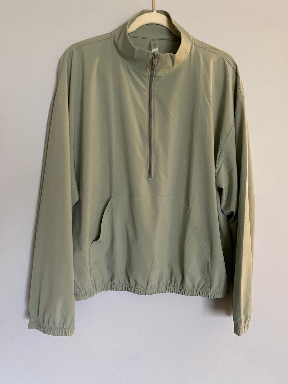 Beyond Yoga In Stride Half Zip Pullover Gray Sage Women Size Large Golf Athletic
